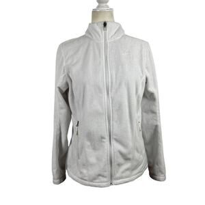 Women’s The North Face Helata Full Zip Fleece Fuzzy Jacket White Size Medium